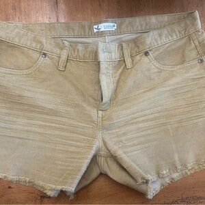 Carve Designs Tan Jean Shorts Distressed Frayed Hem